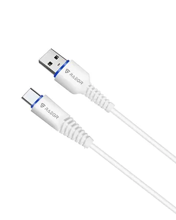 RAEGR RapidLine USB Type A to Type C Cable 1M 3 3ft Upto 20W PD Fast Charging 2 4A Compatible with Galaxy Note 20 Ultra Note 20 S20 series Pixel 4XL 4 3XL Series iPad Pro etc White