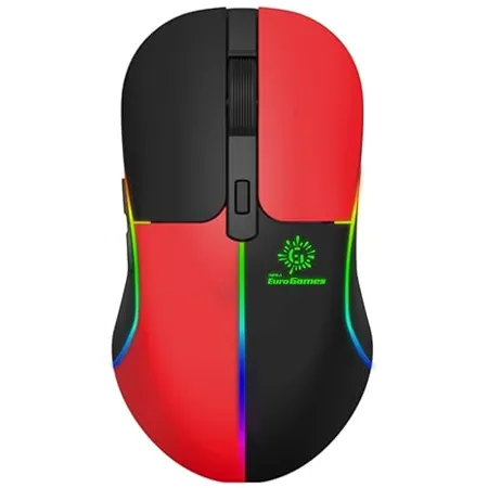 RPM Euro Games Wireless Gaming Mouse Bluetooth 2 4 G Connect RGB Backlit 6 Buttons Rechargeable 500 mAh Battery