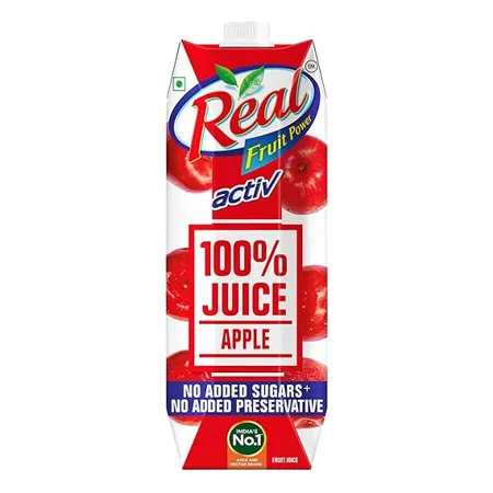 Real Activ 100 Apple Fruit Juice 1L No Added Sugars Preservatives Rich in Vitamin C Goodness of Best Apple Tasty Refreshing Energizing Fruit Drink