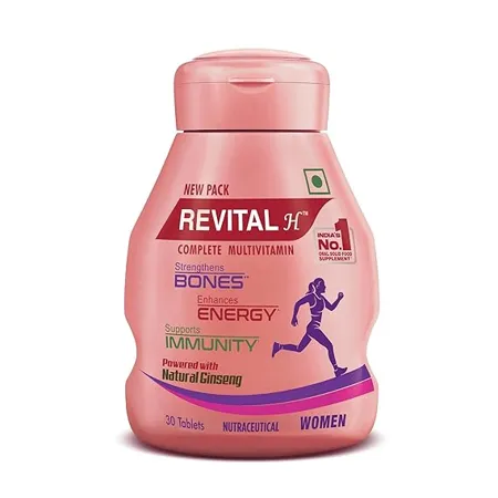 Revital H for Woman with Multivitamins Calcium Zinc Natural Ginseng for Daily Immunity Strong Bones and Enhances Energy Level 30 Capsules