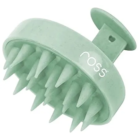 Ross Round Hair Scalp Massager Shampoo Hair Brush Super Soft Bristles Exfoliating Anti Dandruff Light Green 