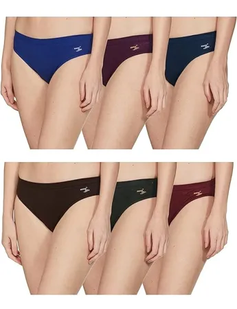 Rupa Jon Women s Cotton Hipsters Regular Solid Panties Pack of 6 Plain P6 90 Assorted