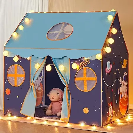 SANGANI Colorfull and Extremely Light Weight Indoor and Outdoor Space Theme Kids Play Tent House for 10 Year Old Girls and Boys Childrens Blue