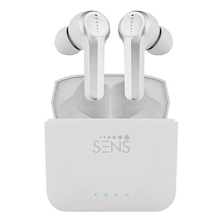 SENS CNATRA 1 Bluetooth Headset with Intelligent Insta Connect IIC ENC Voice Assistant and up to 22hrs Playback Mirage White True Wireless 