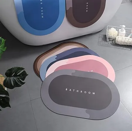 SNSQUARE Floor Mat Doormat Bathroom Carpet Cushion Mat Bathroom mat Water Absorbing Non Slip Floor mat Quick Drying Water for Home Diatomite Door Mat Soft Silicone Super Absorbent