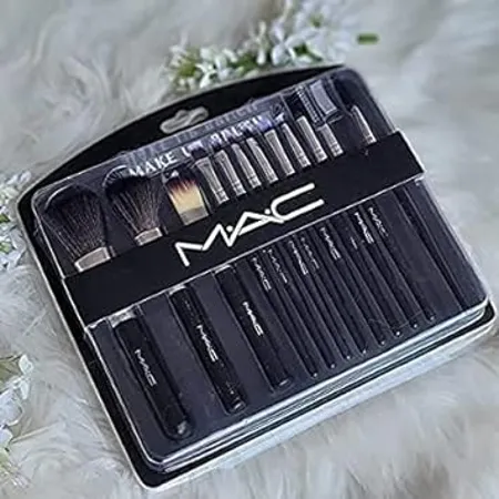 SOLDTRUE M A C Premium Makeup Brush Set Of 12 Pieces For Professional Party Makeup Foundation Eyeshadow Ebbrow mascara Brushes Face Powder Brush Multicolor 