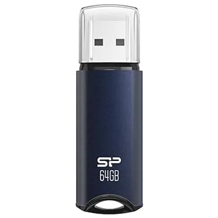 SP Silicon Power 64GB USB 3 0 Flash Drive Aluminum Casing Built in Strap Hole USB 3 2 Gen 1 USB 2 0 Thumb Drive Pen Drive Memory Stick Navy Blue Marvel M02 Series