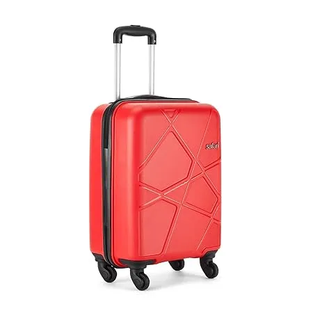 Safari Pentagon 55 Cms Small Cabin Polypropylene Hard Sided 4 Wheels 360 Degree Wheeling System Luggage Suitcase Trolley Bag Cherry Red