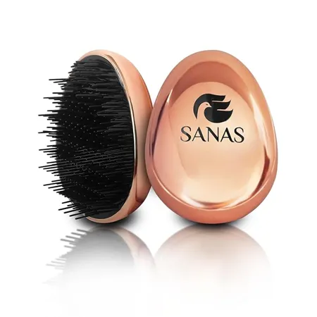 Sanas Hair Comb Brush For Women Men Unisex 1Pc Detangler Hair Brush for Women Round Detangling Comb Tangle Eraser Beard Comb Brush for Wet Dry Hair 1Pc Copper Color 
