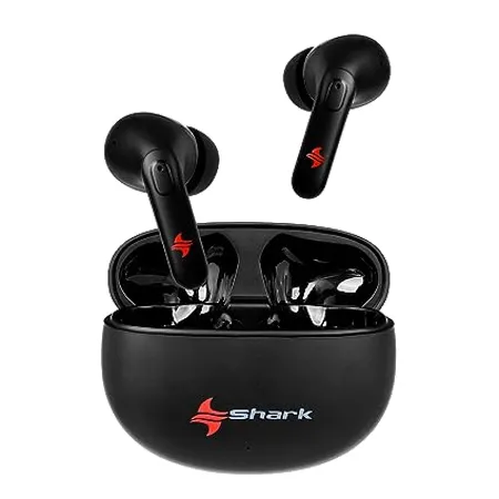 Shark Newly Launched S11 Bebop TWS Earbuds with 38 HRS Playtime in Ear Bluetooth 45ms Low Latency Gaming Active Noise Cancellation IPX4 Ear Buds Bluetooth 5 3 10mm Drivers USB Type C Port