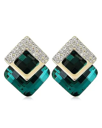 Shining Diva Fashion Latest Italian Designer 18k Gold Plated Crystal Earrings For Women and Girls