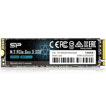 Silicon Power P34A60 128GB NVMe PCIe M 2 SSD 3D NAND with SLC Cache Up to 2 200MB s M 2 2280 Internal Solid State Drive for Desktop Laptop PC Computer