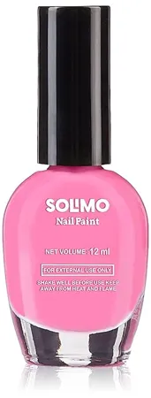 Solimo Fuchsia Pink Nail Polish Toxin Free Quick Drying Glossy Finish 12 Ml