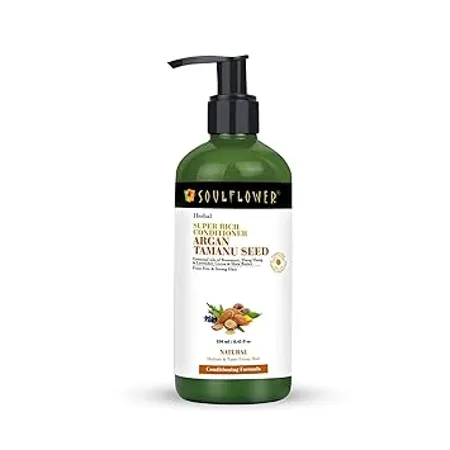 Soulflower Hair Conditioner Dry Frizzy Tangled Hair Hair Fall Hydration Nourishment Essential Oils Argan Tamanu Seeds Silicone Free Super Rich Hair Conditioner 250ml