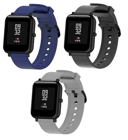 Sounce 3 Pack 20mm Watch Strap Bands Compatible for Amazfit Bip Amazfit GTS Galaxy Watch Active 2 Gear S2 Classic Samsung Gear Trendy Watch Straps Pack of 3 