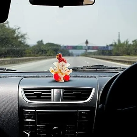 Sparkling Lord Ganesha Showpiece Car Dashboard Accessories Car Dashboard Toys Car Showpiece Car Interior Decoration Item 2 3 x 2 3 Inch 1 1