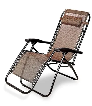 Star Work Zero Gravity Chair Lawn Chair Recliner Lounge Portable Camping Folding Beach Chair with Removable Pillow Burgundy Pattern Stainless Steel 