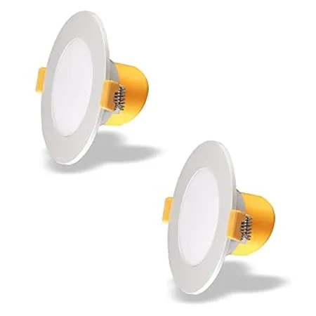 Surya 6W Moon PRO LED DOWNLIGHTER Recessed LED Downlight for Ceiling LED Ceiling Light for Home Hall White Medium Pack of 2 