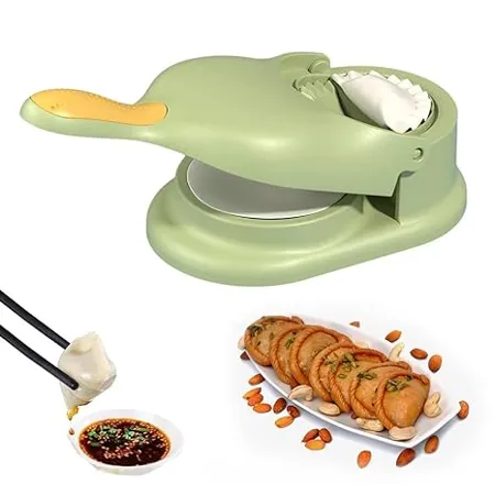 TONY STARK Momo Maker Gujiya Maker 2 in 1 Dumpling Maker with Dumpling Skin Press Mould BPA Free Food Grade PP Material Easy to Use Momo Maker Mould for Gujiya Ghughra Multi Color Plastic 