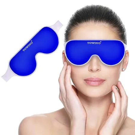 TOWINO Cooling Gel Relaxing Eye Mask Gel Eye Mask for Dark Circles Dry Eyes Cooling Eyes Pain Relief Redness Eye Patches Sleeping Cool Pad Suitable for All Family Members Pack Of 1 