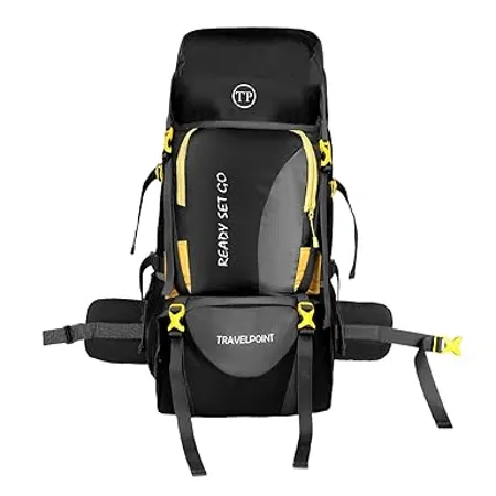 TRAVEL POINT 60 Liters Waterproof Travel Rucksack Backpack for Outdoor Sports Camping Hiking Trekking Bag for Men and Women 1 Year Warranty