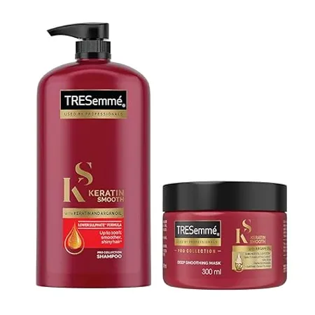 TRESemme Keratin Smooth Deep Conditioning Kit for Long Lasting Frizz control Keratin Smooth 1L Shampoo and Keratin Smooth 300ml Mask