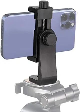 TechMount Universal Tripod Mount Adapter Clip with Adjustable Clamp for Mobile Phone Smartphones All Types of Tripods Black Pack of 1 