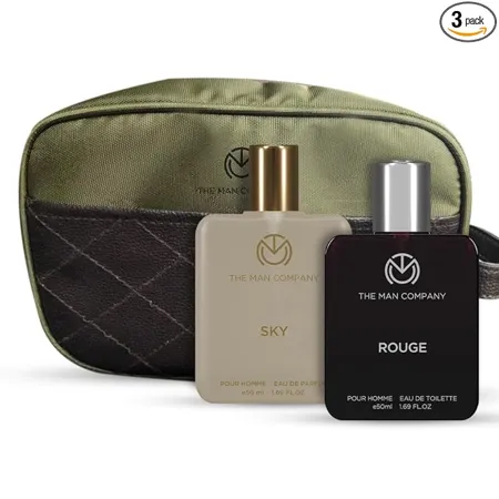 The Man Company Perfume Gift Set for Men 50ml 2 Long Lasting Fragrance Premium Combo Set for Him Musky Citrusy Gift Set for Him Free Travel Pouch