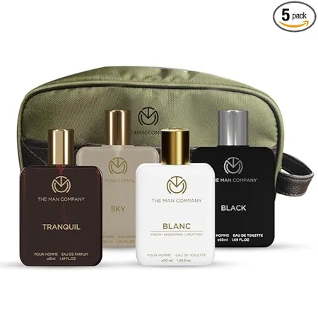 The Man Company Premium Perfume Gift Set for Men 4 50ml Timeless Fragrances Luxury Long Lasting Eau De Parfum Eau De Toilette Body Spray For Men For Party Outing Office Date