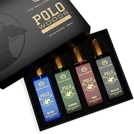 The Man Company Specially Curated Perfume Gift Set for Men 4 20ml POLO WOODS COLLECTION Premium Long Lasting Fragrance Luxury EAU DE Parfum Gift Set for Him
