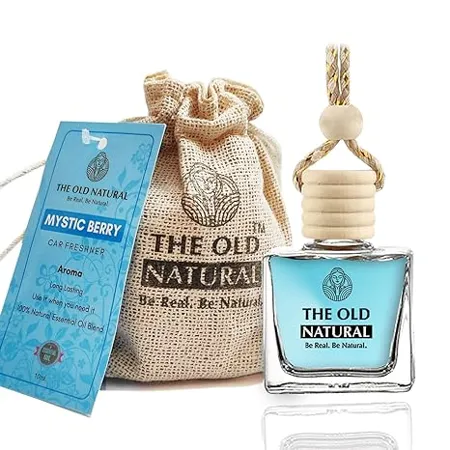 The Old Natural Car Air Freshener with Essential Oils Fragrance in Glass bottle with Wooden Diffuser Lid 10ml Mystic Berry Pack of 1 10ml 