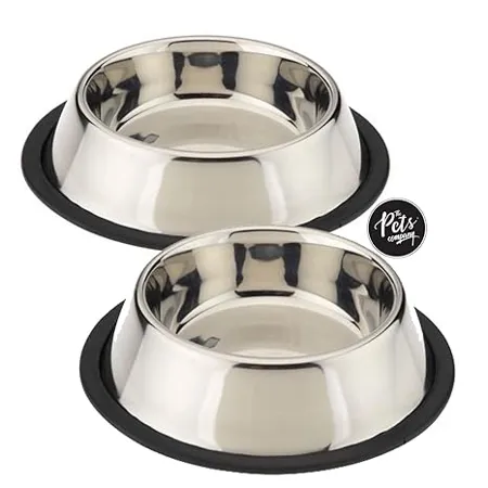 The Pets Company Stainless Steel Dog Feeding Bowl Medium Dogs Set of 2 