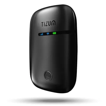Tizum 4G Fast LTE Wireless Single Band Dongle with All SIM Network Support Plug Play Data Card Stick with up to 150Mbps 2100mAh Rechargeable Battery SIM Adapter Included with Warranty Black 