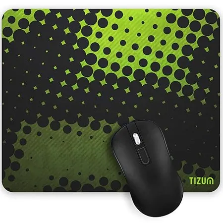 Tizum Mouse Pad Computer Mouse Mat with Anti Slip Rubber Base Smooth Mouse Control Spill Resistant Surface for Laptop Notebook MacBook Pro Gaming Laser Optical Mouse 9 4 x 7 9 Black Green