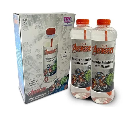 ToyMagic Avengers Bubble Solution With Wand 944ML Pkof 2 Thick Viscous Concentrate Solution BlowMore Bubbles Refill Solution Birthday Return Gifts Outdoor Indoor Toy Kids 3 Made In India Safe For Kid