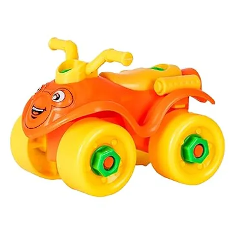Toypoint DIY Toys Kids STEM DIY Toys with 1 Screwdriver Tool Building Toy Quad Bike Birthday Gift for Kids Boys Girls Orange