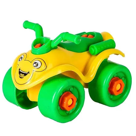 Toypoint DIY Toys Kids STEM DIY Toys with 1 Screwdriver Tool Building Toy Quad Bike Birthday Gift for Kids Boys Girls Yellow