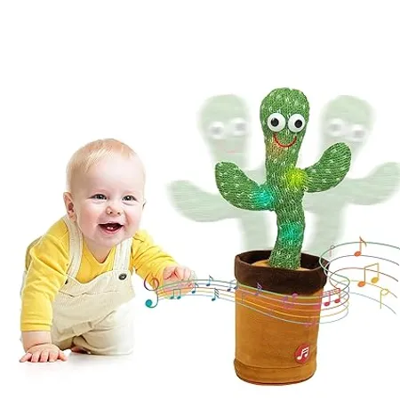 Toypoint Dancing Cactus Talking Toy Musical Puppet Wriggle Singing Recording Toy Repeat What You Say Voice Repeat Speaking Toy Talking Toys for Kids Girls Boys