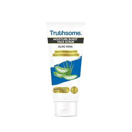 Truthsome Moisture Burst Face Scrub with Aloe Vera Argan Oil For Dry Skin No Silicones Sulphates Parabens Phthalates for Men Women Moisturizing Scrub 100 ml