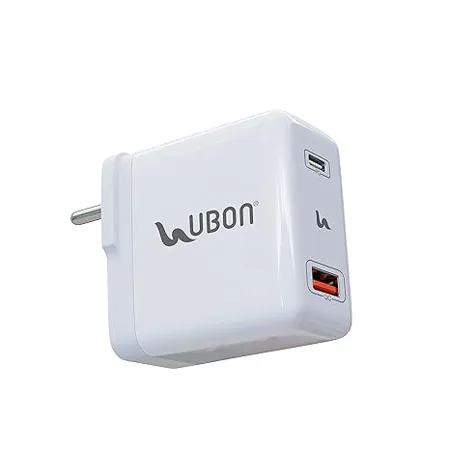 UBON CH 008 65W Type C and USB Ports Adapter Fast Charging Power Adaptor for All iOS Android Smartphone and Other Devices Overvoltage Overpower Short Circuit Protection Compatible with Tablets