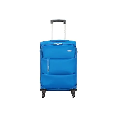 VIP Widget Durable Polyester Soft Sided Cabin Luggage Spinner Wheels with Quick Access Front Pockets Cabin 58cm Blue 