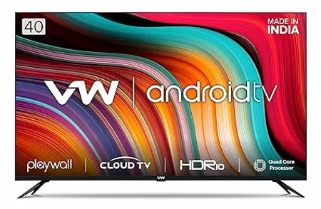 VW 101 cm 40 inches Playwall Frameless Series Full HD Android Smart LED TV VW40F1 Black 