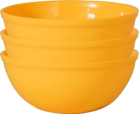 WONDER Sigma 1500 Microwave Safe Safe Multipurpose Plastic Bowl Set 3 pc Bowl 1300 ml Yellow Color