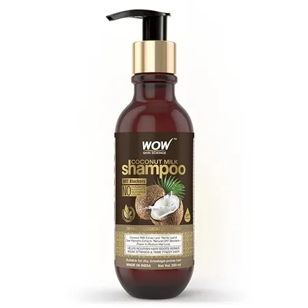 WOW Skin Science Coconut Milk Shampoo No Parabens Sulphate Silicones Color Salt DHT BLOCKERS 250mL