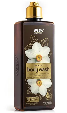 WOW Skin Science Nargis Body Wash Soften Revive Skin for All Skin Types No Parabens Sulphate Color 250mL