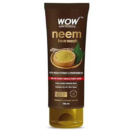 WOW Skin Science Neem Face Wash Purifies Skin Unclogs Pores Fights Acne Calms Skin