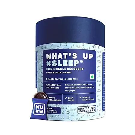 What s Up Wellness Melatonin Gummies for Sleep With Muscle Recovery Nerve Relaxation Melatonin 5mg Helps You Sleep Soundly and Wake Up Fresh Energetic For Men Women 30 Gummies