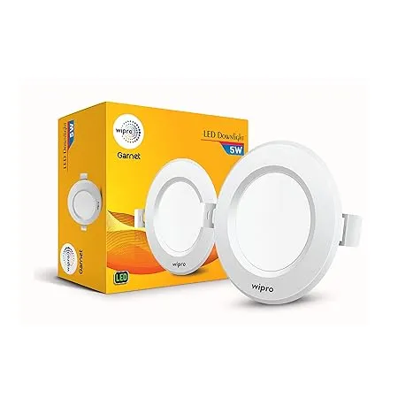 Wipro Garnet 5W Round Downlight Junction Box Red Glare Free Design Recessed Down light for False Ceiling Cutout 3 inch Pack of 1