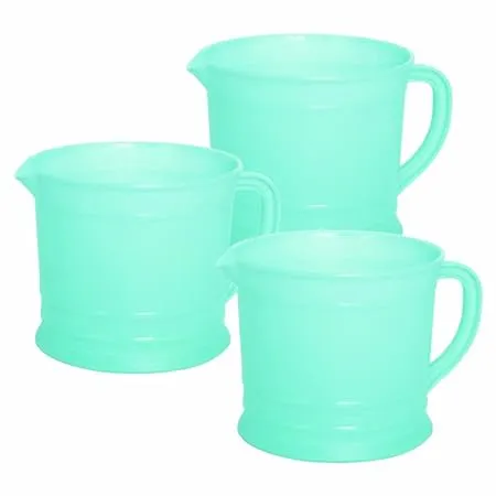 Wonder Homeware Varun 1000 lt Bathroom Mug Strong Plastic Material for use in Bathroom Kitchen Laundry Garage Pack of 3 1 Liter Blue Color Green 