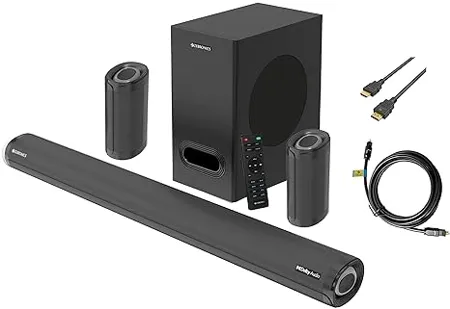 ZEBRONICS Zeb Juke BAR 9500WS PRO Dolby 5 1 soundbar with Wireless Satellites ARC CEC Extension Compatible with HDMI Enabled TV OC150 Optical Cable Supporting Dolby Digital Plus Black